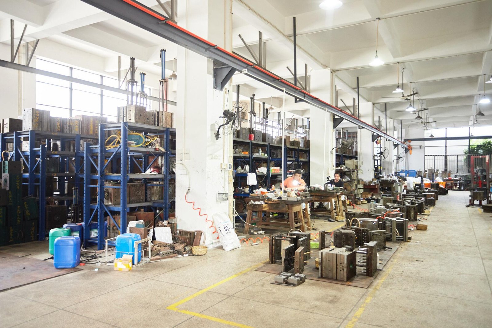 Mould store and fitting benches in the in-house tool room